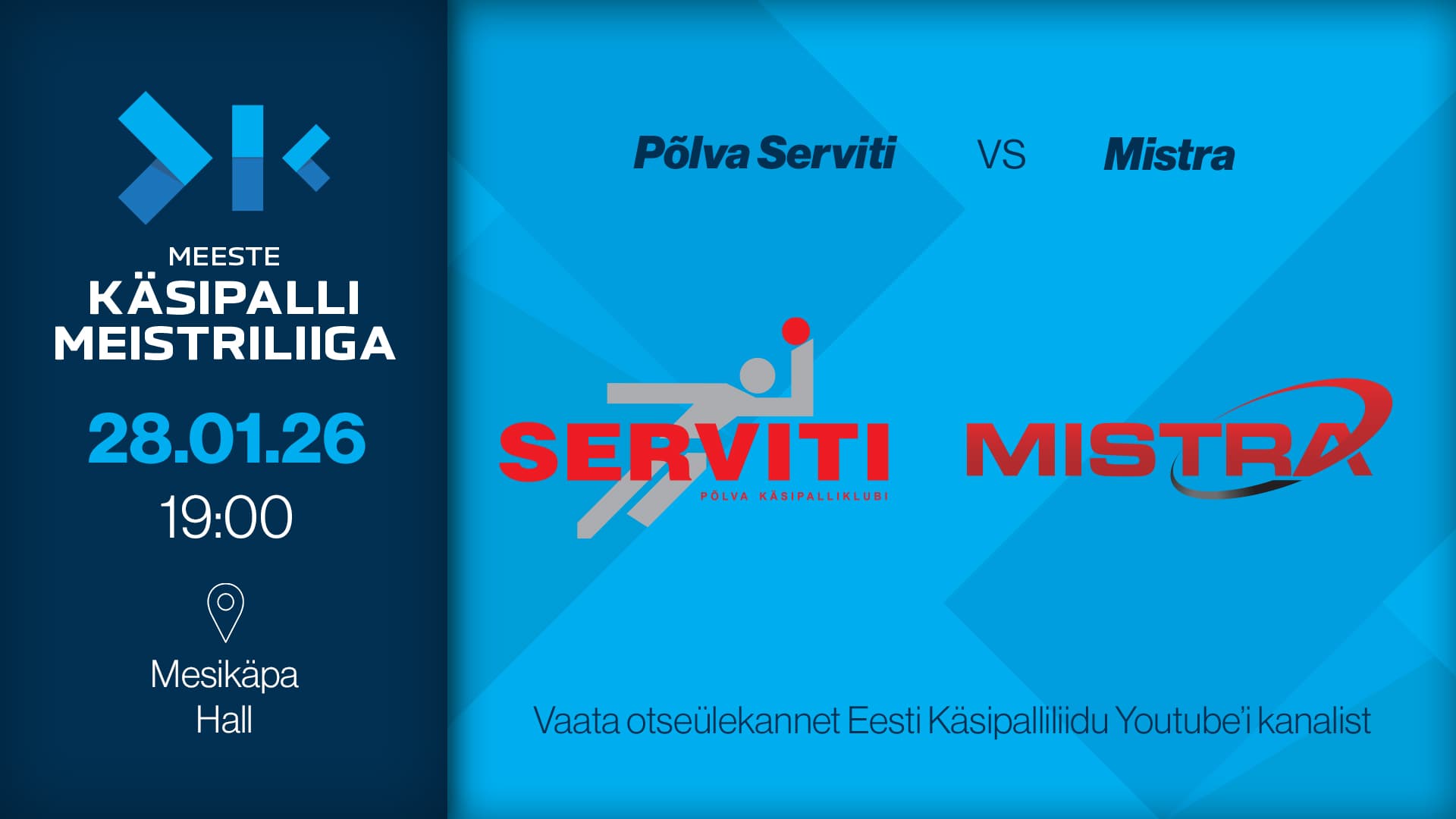 Vaata otse 2026 Eesti meistrivõistluste meeste meistriliiga kohtumist