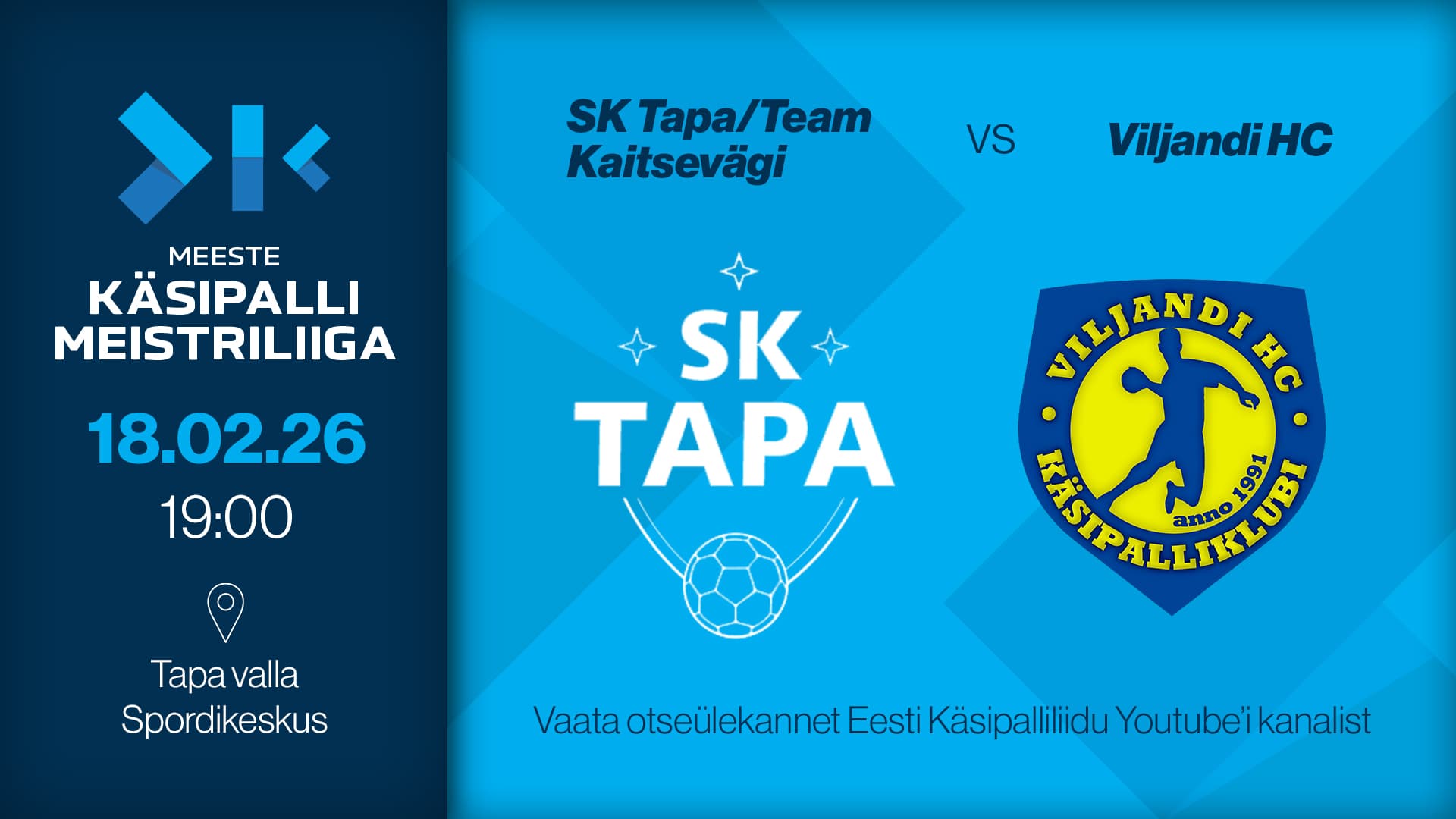 Vaata otse 2026 Eesti meistrivõistluste meeste meistriliiga kohtumist