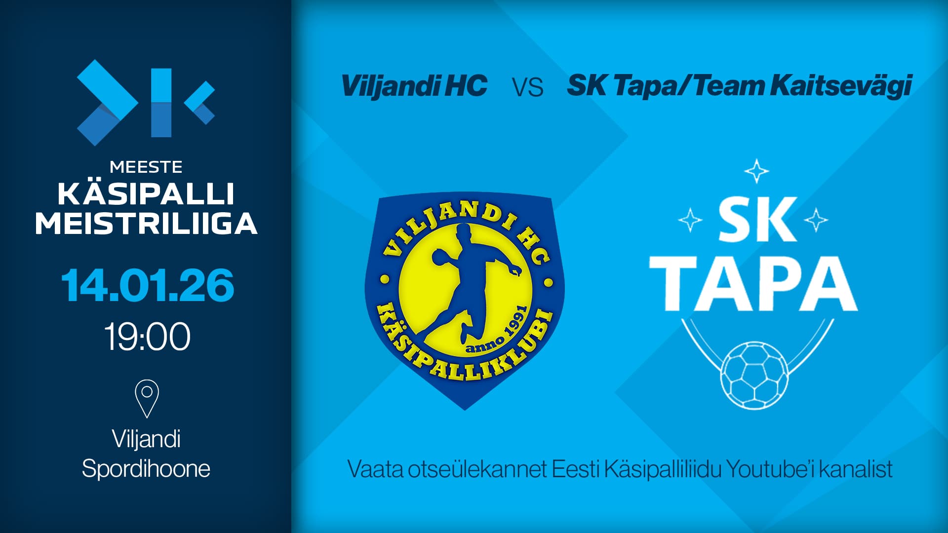 Vaata otse 2026 Eesti meistrivõistluste meeste meistriliiga kohtumist