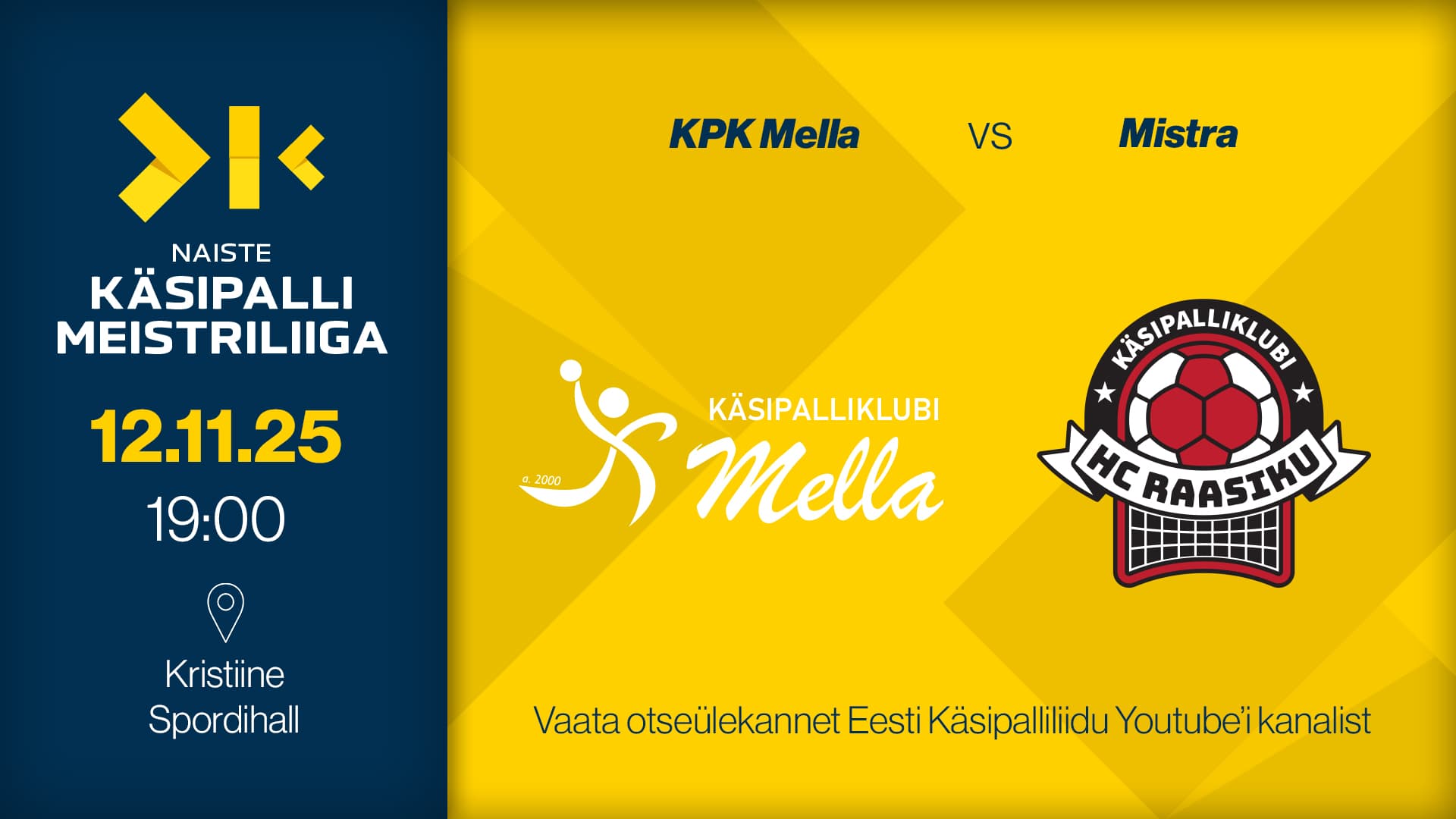 Vaata 2026 Eesti meistrivõistluste käsipalli naiste meistriliiga kohtumist