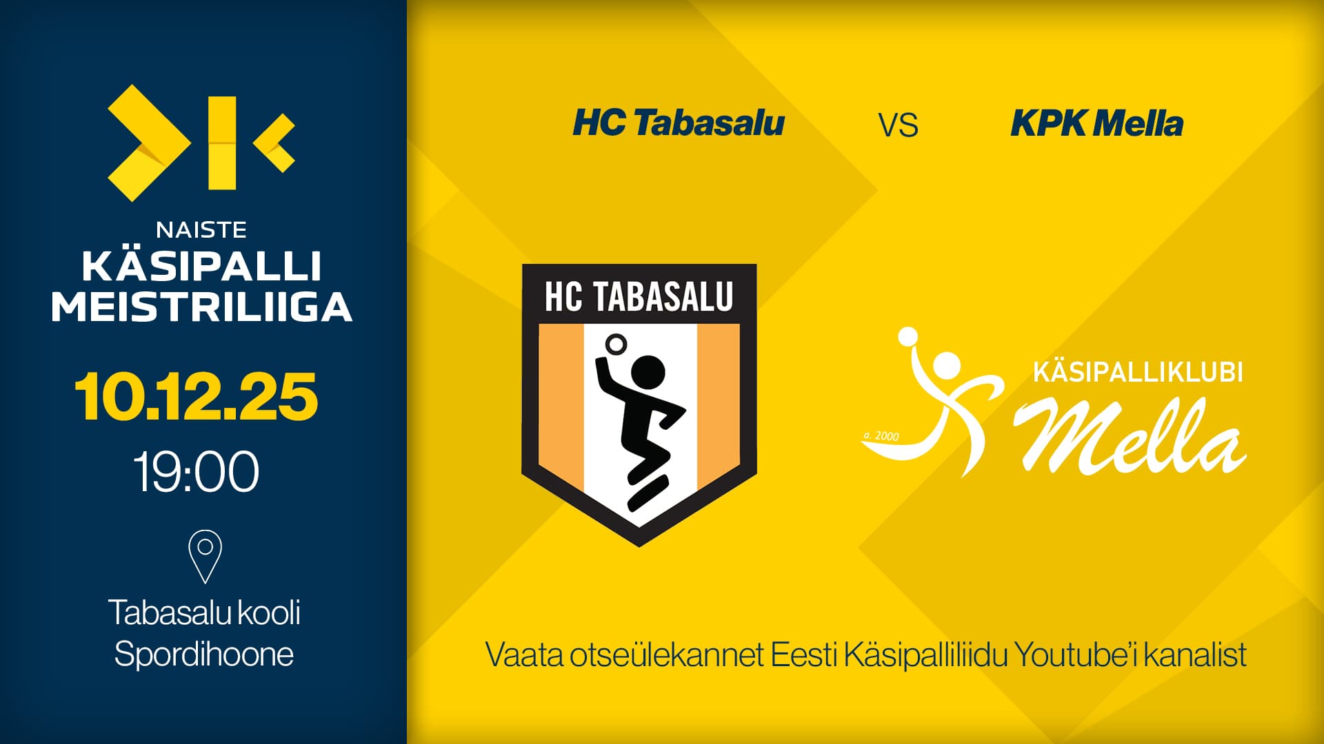 Vaata 2026 Eesti meistrivõistluste käsipalli naiste meistriliiga kohtumist