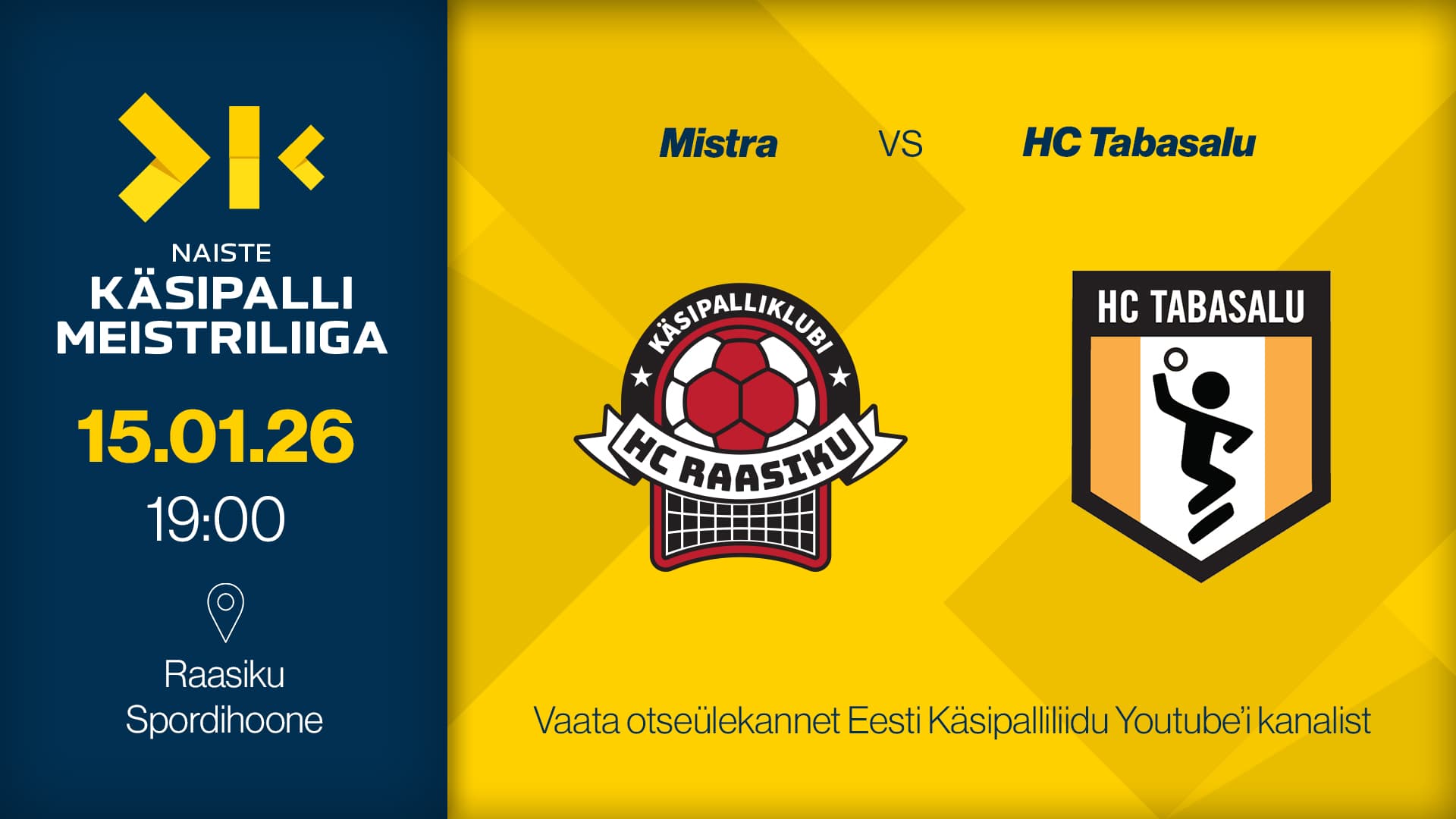 Vaata 2026 Eesti meistrivõistluste käsipalli naiste meistriliiga kohtumist